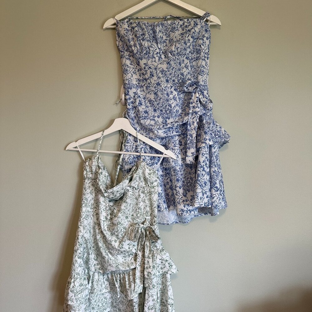 Set of floral ruffled summer dresses